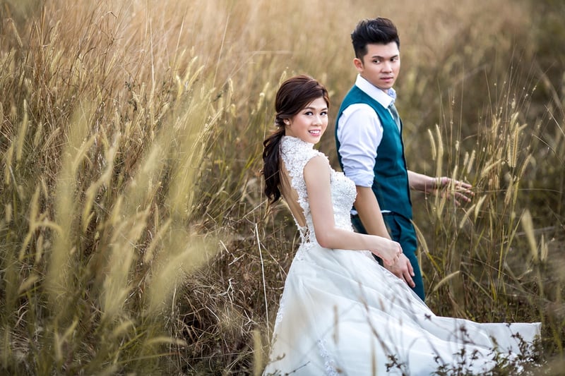 Bride and Groom by the Sea